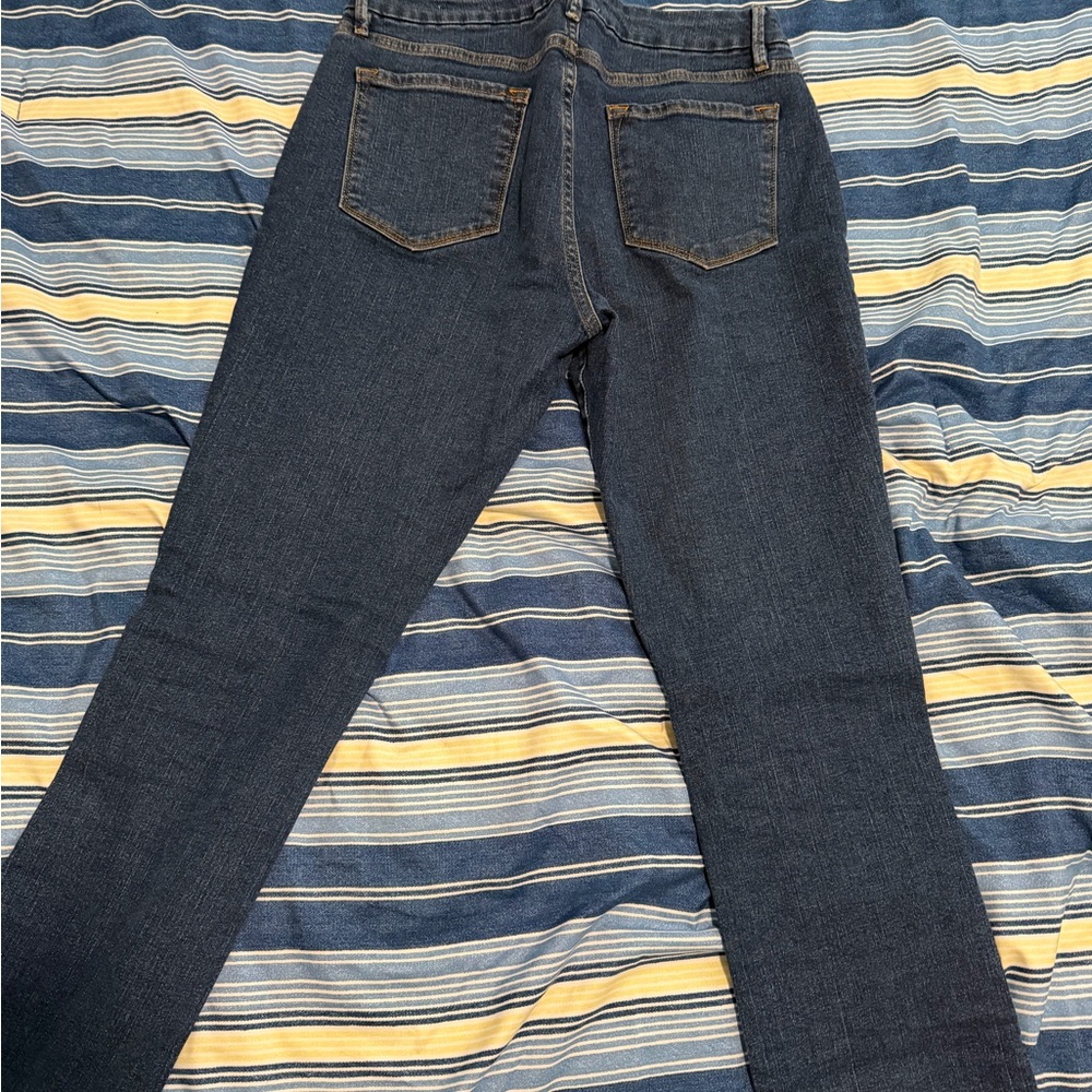 Frame Denim Dark Wash Blue Straight-Leg Jeans